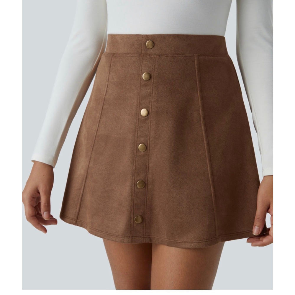 Halara Highwaisted stretch Suede Skort size medium